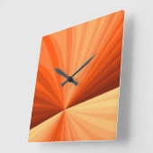 Modern Abstract Oranje Rood Vanilla Grafisch Fract Vierkante Klok (Hoek)