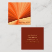 Modern Abstract Oranje Rood Vanilla Grafisch Fract Vierkante Visitekaartje (Voorkant / Achterkant)