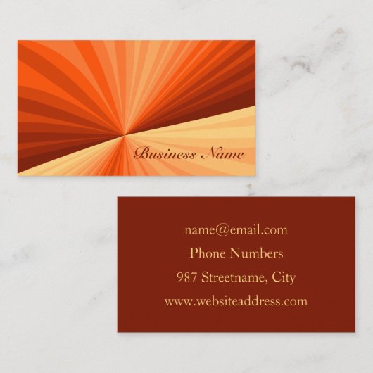 Modern Abstract Oranje Rood Vanilla Grafisch Fract Visitekaartje (Voorkant / Achterkant)