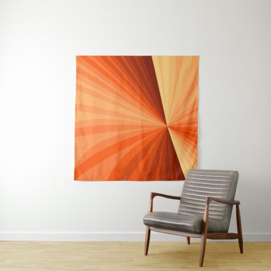 Modern Abstract Oranje Rood Vanilla Grafisch Fract Wandkleed (In situ)