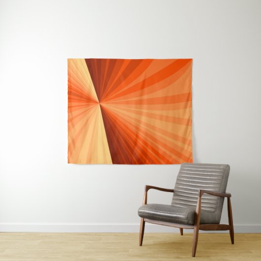 Modern Abstract Oranje Rood Vanilla Grafisch Fract Wandkleed (In Situ (horizontaal))