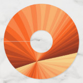 Modern Abstract Oranje Rood Vanilla Grafisch Fract Wijnglaslabel (Voorkant)