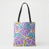 Modern Abstract Paars blauw geel ontwerp Tote Bag (Voorkant)