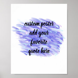 modern abstract paars en blauw voeg uw citaat toe poster