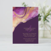 Modern Abstract Paars en goud Kaart (Staand voorkant)