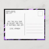 Modern Abstract Paars gelukkig nieuwjaar 2022 Briefkaart (Achterkant)