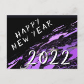 Modern Abstract Paars gelukkig nieuwjaar 2022 Briefkaart (Voorkant)