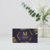 Modern Abstract Paars goud Visitekaartje (Staand voorkant)