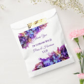 Modern Abstract Paars Haze Alcohol Ink Wedding Bedankzakje (Gezegeld)