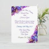 Modern Abstract Paars Haze Alcohol Ink Wedding Kaart (Staand voorkant)