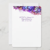 Modern Abstract Paars Haze Alcohol Ink Wedding Kaart (Achterkant)