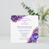 Modern Abstract Paars Haze Alcohol Ink Wedding Kaart (Staand voorkant)