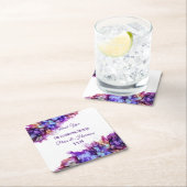 Modern Abstract Paars Haze Alcohol Ink Wedding Kartonnen Onderzetters (Insitu)