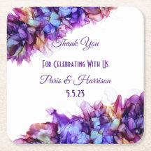 Modern Abstract Paars Haze Alcohol Ink Wedding