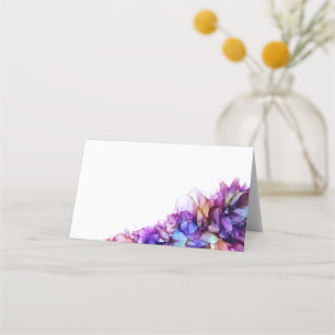 Modern Abstract Paars Haze Alcohol Ink Wedding Plaatskaartje