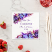 Modern Abstract Paars Haze Alcohol Ink Wedding Servet (Insitu)