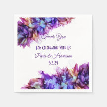Modern Abstract Paars Haze Alcohol Ink Wedding