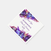 Modern Abstract Paars Haze Alcohol Ink Wedding Servet (Hoek)