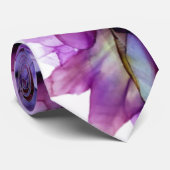 Modern Abstract Paars Haze Alcohol Ink WeddinG Stropdas (Opgerold)