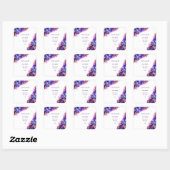 Modern Abstract Paars Haze Alcohol Ink Wedding Vierkante Sticker (Vel)