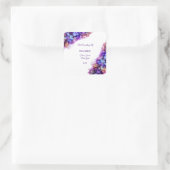 Modern Abstract Paars Haze Alcohol Ink Wedding Vierkante Sticker (Tas)