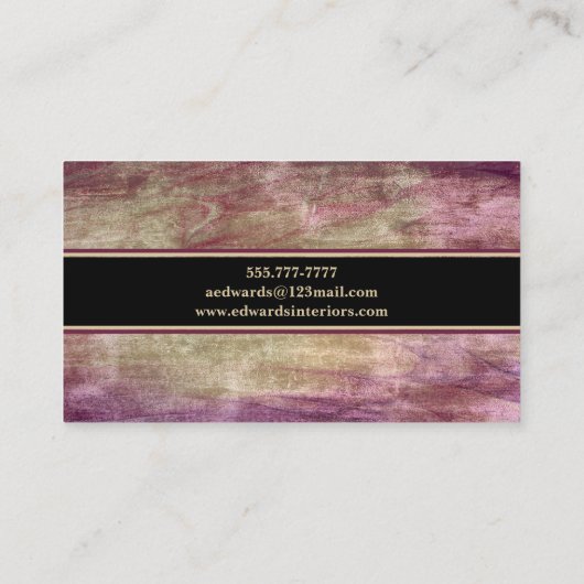 Modern Abstract Paars Visitekaartje (Achterkant)