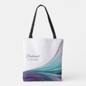 Modern Abstract-Paarse en Blauwgroen-bruidsmeisje- Tote Bag (Achterkant)