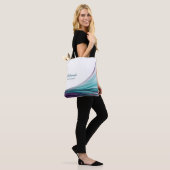 Modern Abstract-Paarse en Blauwgroen-bruidsmeisje- Tote Bag (Op model)