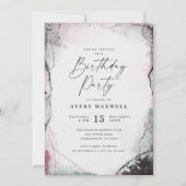 Modern Abstract Paarse en groene verjaardagsfeestj Kaart (Voorkant)