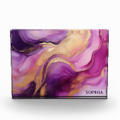 Modern Abstract-Paarse Roze en Goud- Fotoblokken (Voorkant)