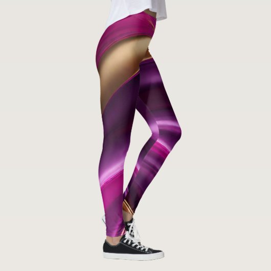 Modern Abstract-Paarse Roze en Goud- Leggings (Rechts)