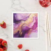 Modern Abstract-Paarse Roze en Goud Servet (Insitu)