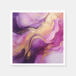 Modern Abstract-Paarse Roze en Goud Servet