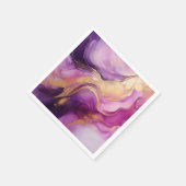 Modern Abstract-Paarse Roze en Goud Servet (Hoek)