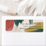 Modern Abstract Paint | Christmas Return Address Etiket<br><div class="desc">Featuring beautiful abstract paint brush strokes. Modern color palette and gold accents makes these labels vintage feeling with a modern flair. Classic earth tones of stunning copper tone and dark green are perfect for the folidays. You re getting ready to send out a bunch of letters, mailers, or uitnoations and...</div>