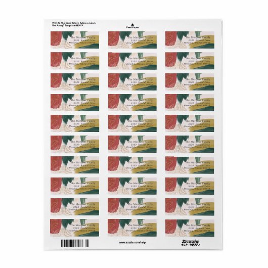 Modern Abstract Paint | Christmas Return Address Etiket (Full Sheet)