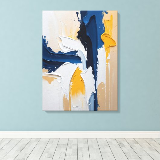 Modern Abstract Painting Canvas Print (Insitu (Houten vloer))