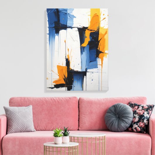Modern Abstract Painting Canvas Print (Insitu (Woonkamer))