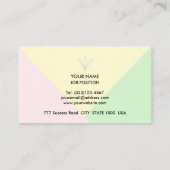 Modern Abstract pasteel Gold Roos, geel en groen Visitekaartje (Achterkant)