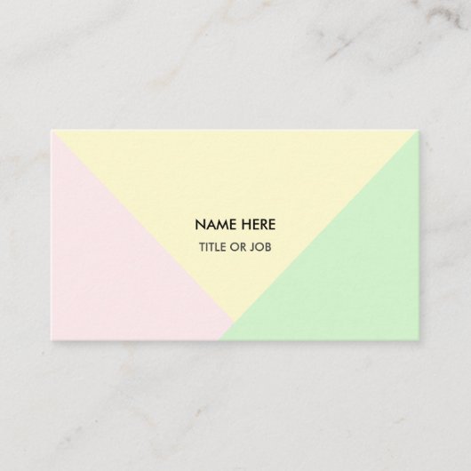 Modern Abstract pasteel Gold Roos, geel en groen Visitekaartje (Voorkant)