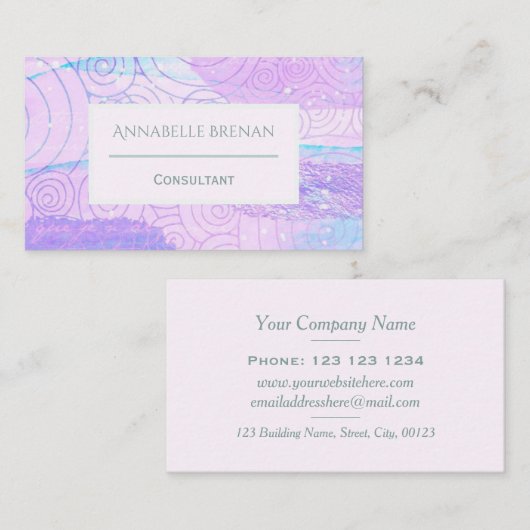 Modern Abstract pasteelpatroon Visitekaartje (Voorkant / Achterkant)
