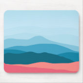 Modern Abstract Pastel Blue Pink Mountains Muismat (Voorkant)