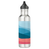 Modern Abstract Pastel Blue Pink Mountains Waterfles (Rechts)