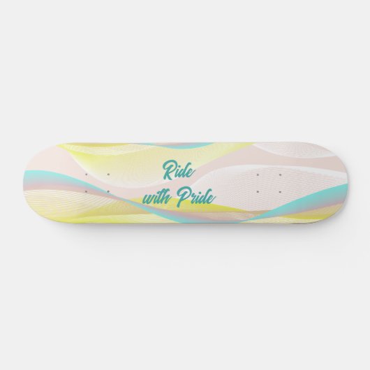 Modern Abstract Pastel Fluid Waves & Mesh Persoonlijk Skateboard (Horizontaal)