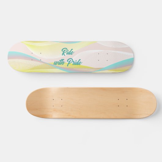 Modern Abstract Pastel Fluid Waves & Mesh Persoonlijk Skateboard (Horizontaal)
