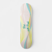 Modern Abstract Pastel Fluid Waves & Mesh Persoonlijk Skateboard (Voorkant)