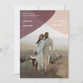 Modern Abstract pastel foto-overlay bruiloft Save The Date (Voorkant)