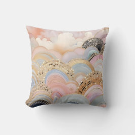 Modern abstract pastel licht roze en beige kussen