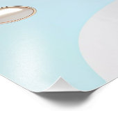 Modern abstract pastel lichtblauw en blush roze foto afdruk (Hoek)