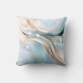 Modern abstract pastel lichtblauw en blush roze kussen